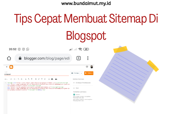 Tips cepat membuat sitemap di blogspot