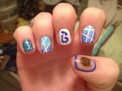 basketball nails painted