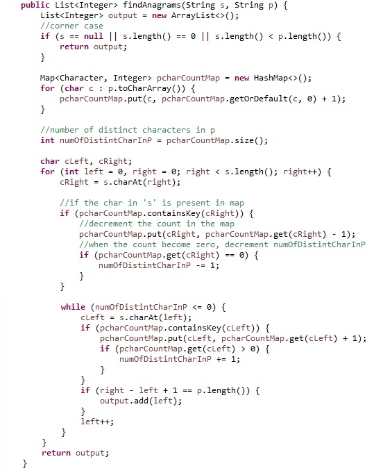 Scrutiny: #LeetCode: Find All Anagrams in a String