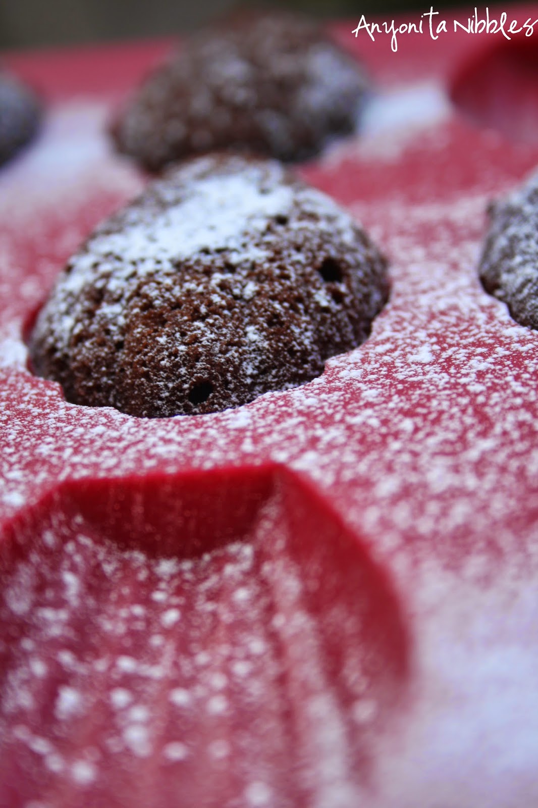 Sugar dusted double chocolate and coffee madeleines from Anyonita Nibbles