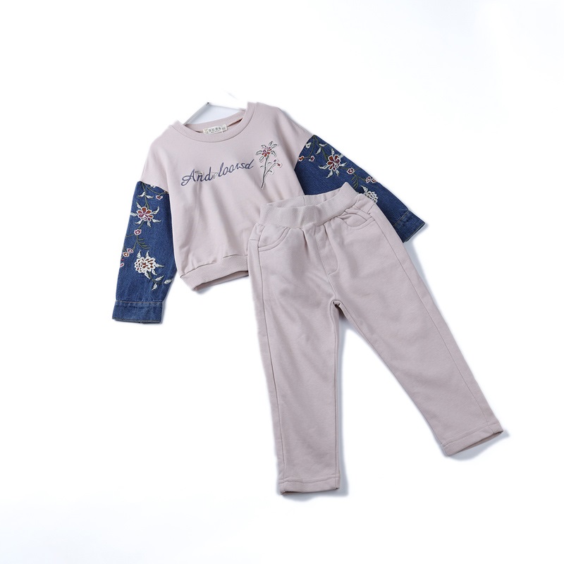 Áo Thun Bé Gái Cotton Tay Dài Phối Thêu - BCOBI 157415 8 4 644