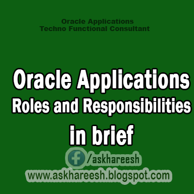 Oracle Applications Roles and Responsibilities in brief
