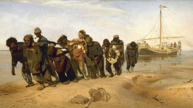 "Бурлаки на Волге",  Илья Репин, 1873 г.