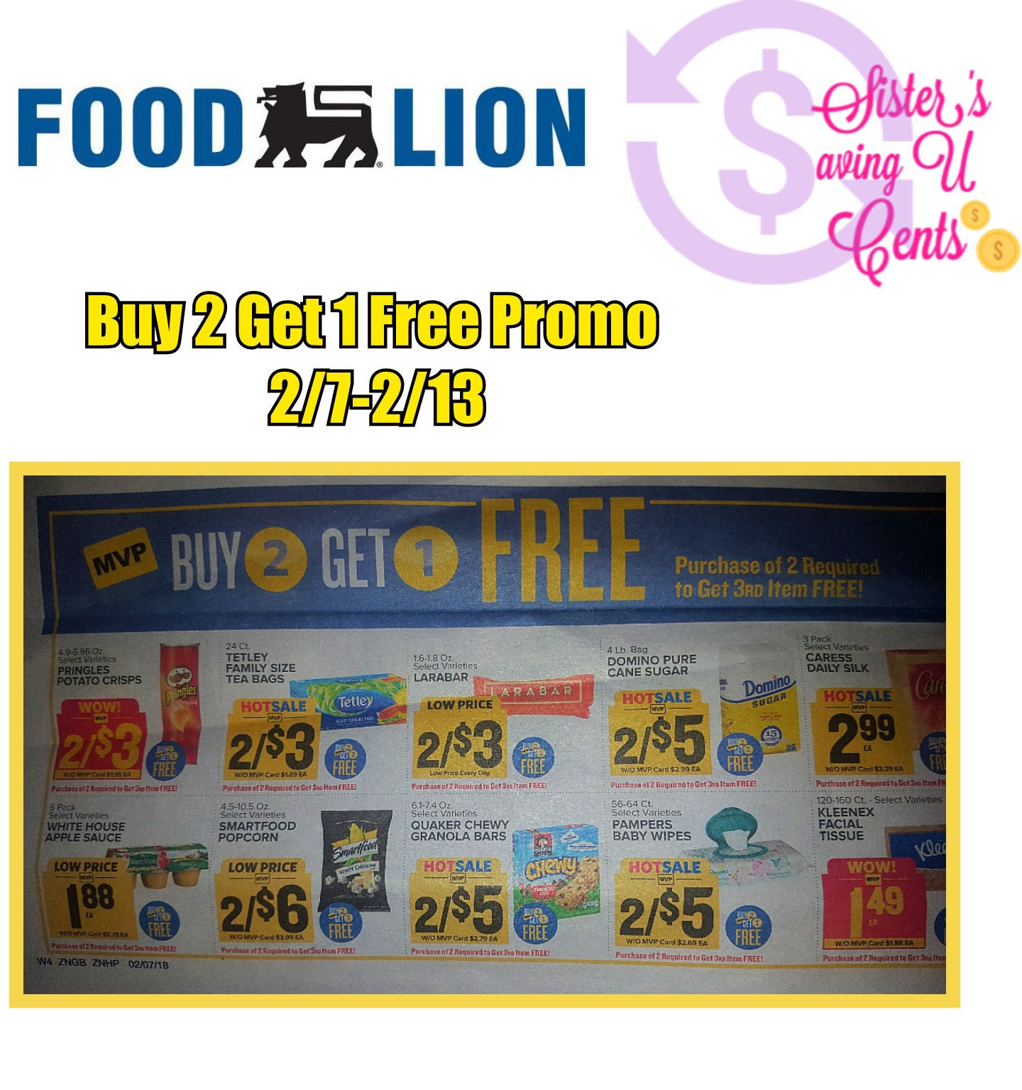 Food Lion Buy 2 Get 1 Free Promo 2/72/13!!