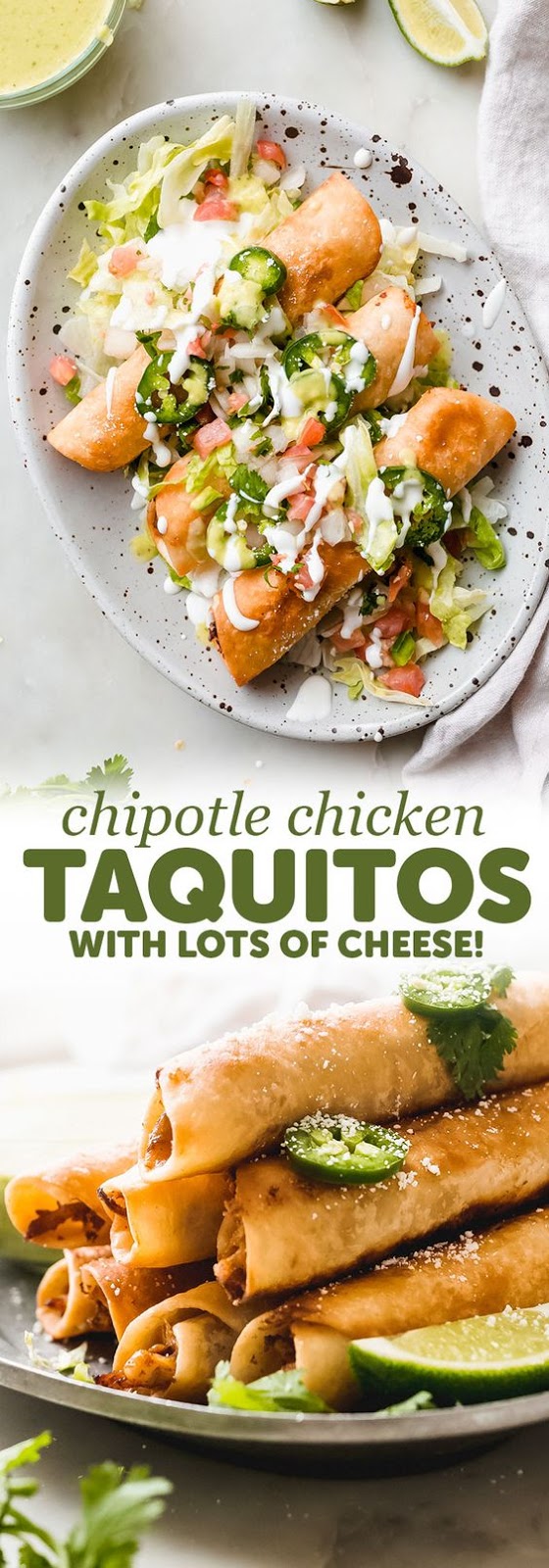 Easy Cheesy Chipotle Chicken Taquitos Recipe Bites of Wellness