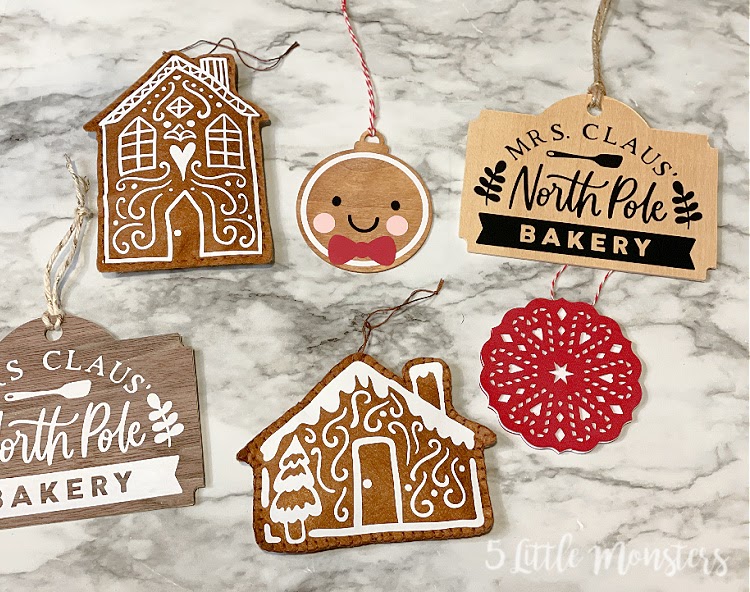 5 Little Monsters: Christmas Ornaments with Cricut Materials