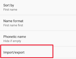 import backup contacts on android