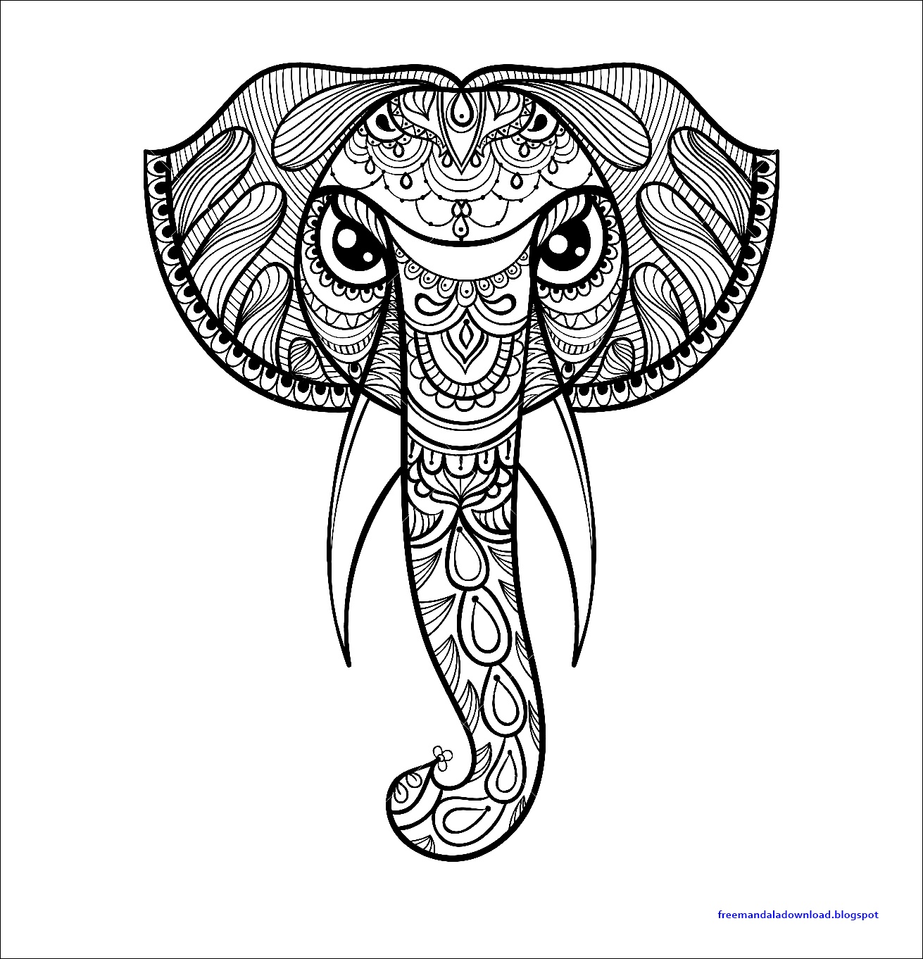 elefant mandala pdf kostenloser download  free mandala