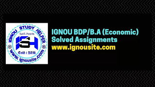 IGNOU BDP/B.A (Economic) Solved Assignments