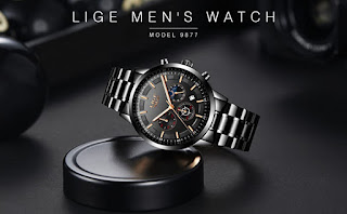 Life Waterproof Date Business Dress Wrist Watch Men Black Clock
