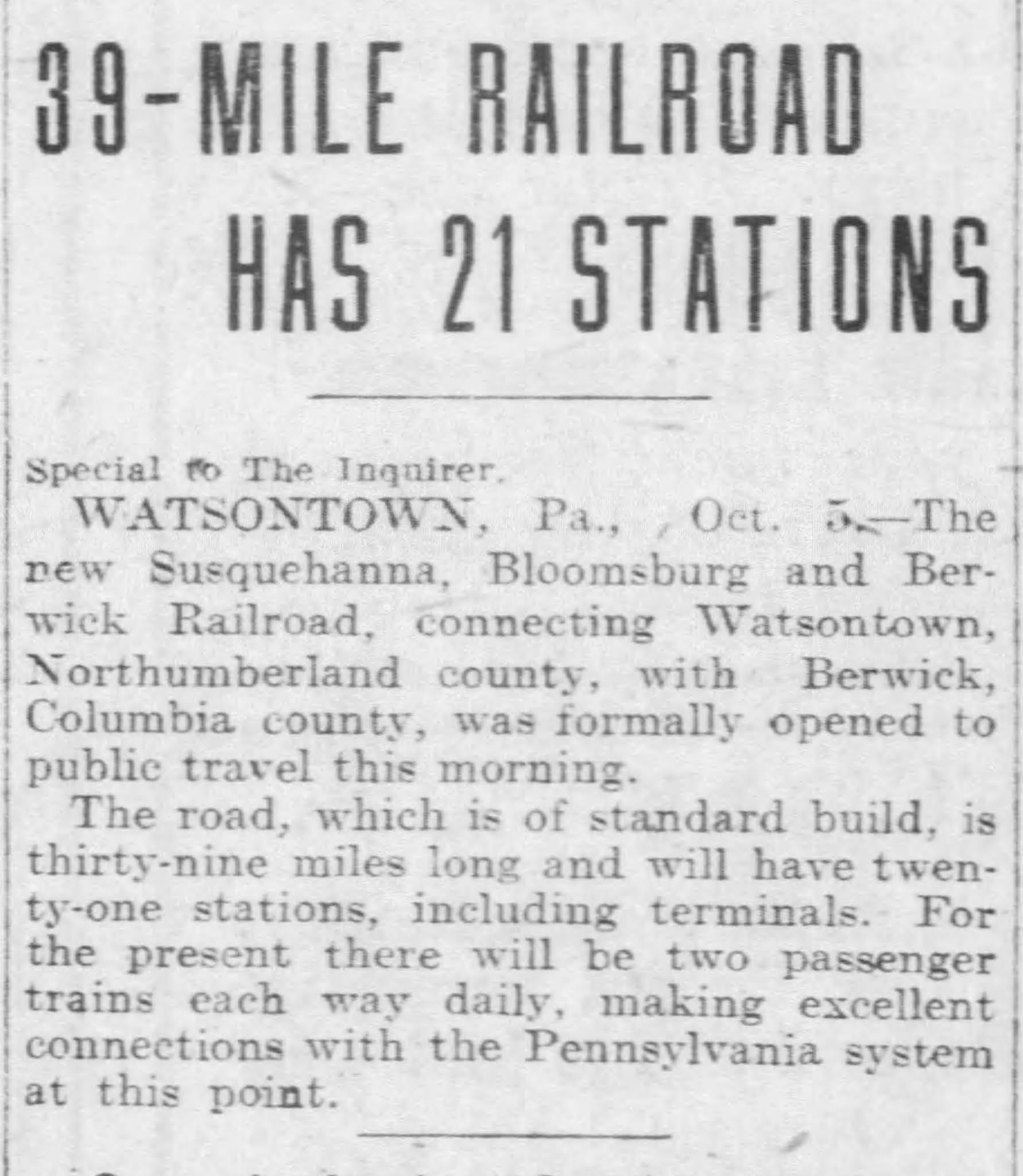 Valley Girl Views Watsontown Train Station