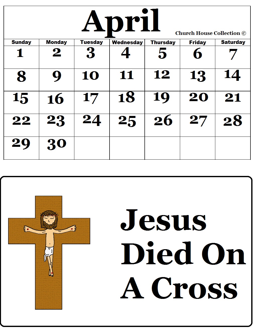 Jesus Died On The Cross Printable Calendar jesus-died-on-the-cross-printable-calendar