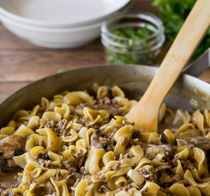 HAMBURGER MEAT RECIPES One Skillet Ground Beef Stroganoff