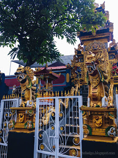 Big Family Hindu Balinese Temple With Gold Color Decoration Style At Patemon Village, North Bali, Indonesia