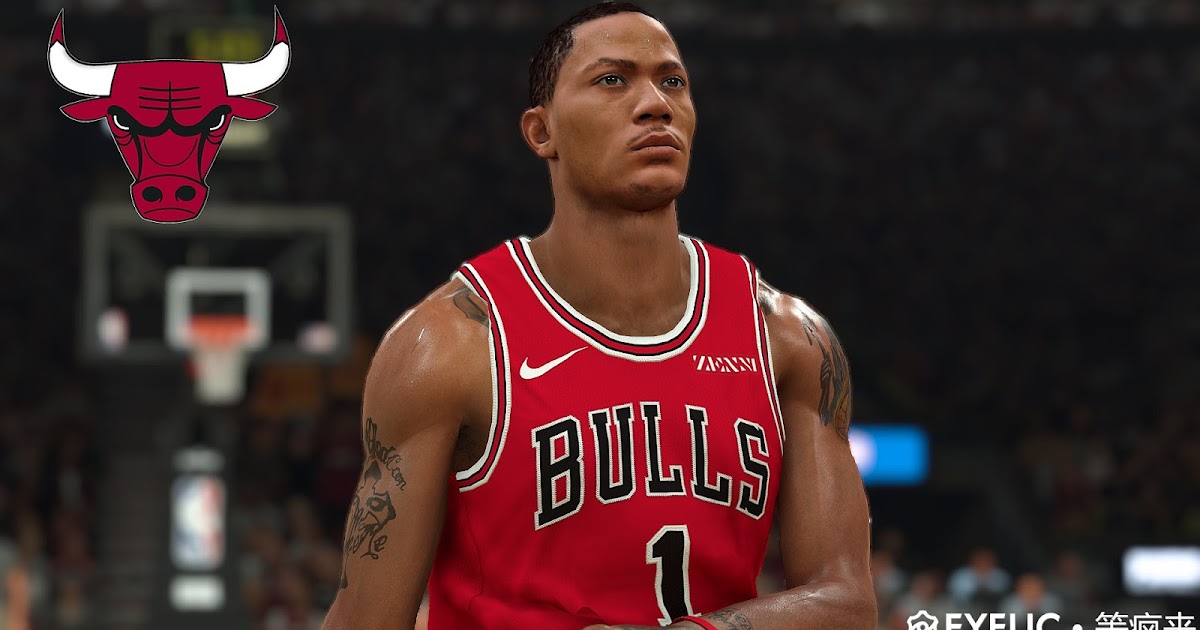 NBA 2K20 Derrick Rose Cyberface and Body Model Bulls