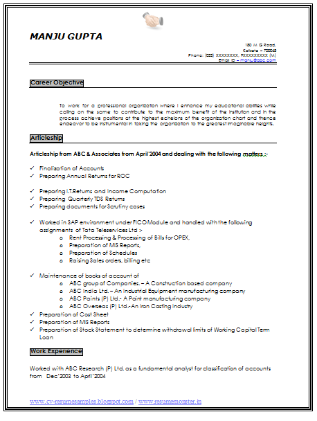 Over 10000 CV and Resume Samples with Free Download: CV ...