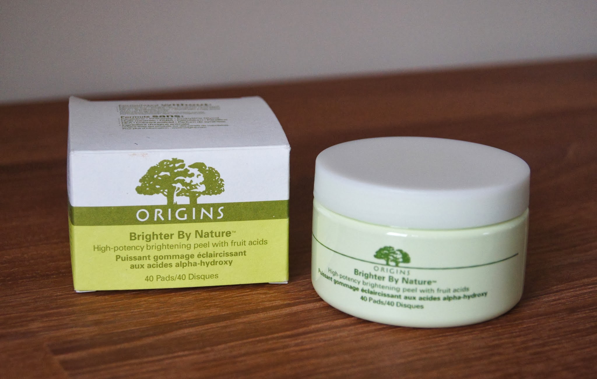 Origins Brighter By Nature High Potency Brightening Peel Pads review exfoliating