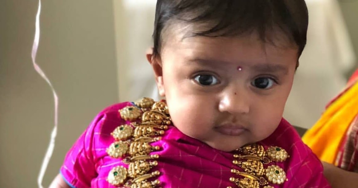 Cute Kiddo in Bottu Mala by Mangatrai Neeraj Jewellery Designs
