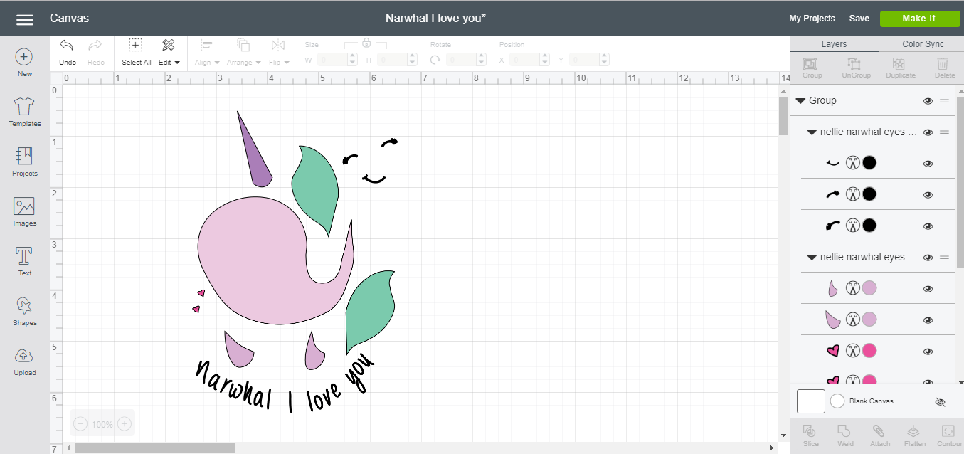 The Crafting Fiend Narwhal I Love You Free Svg File