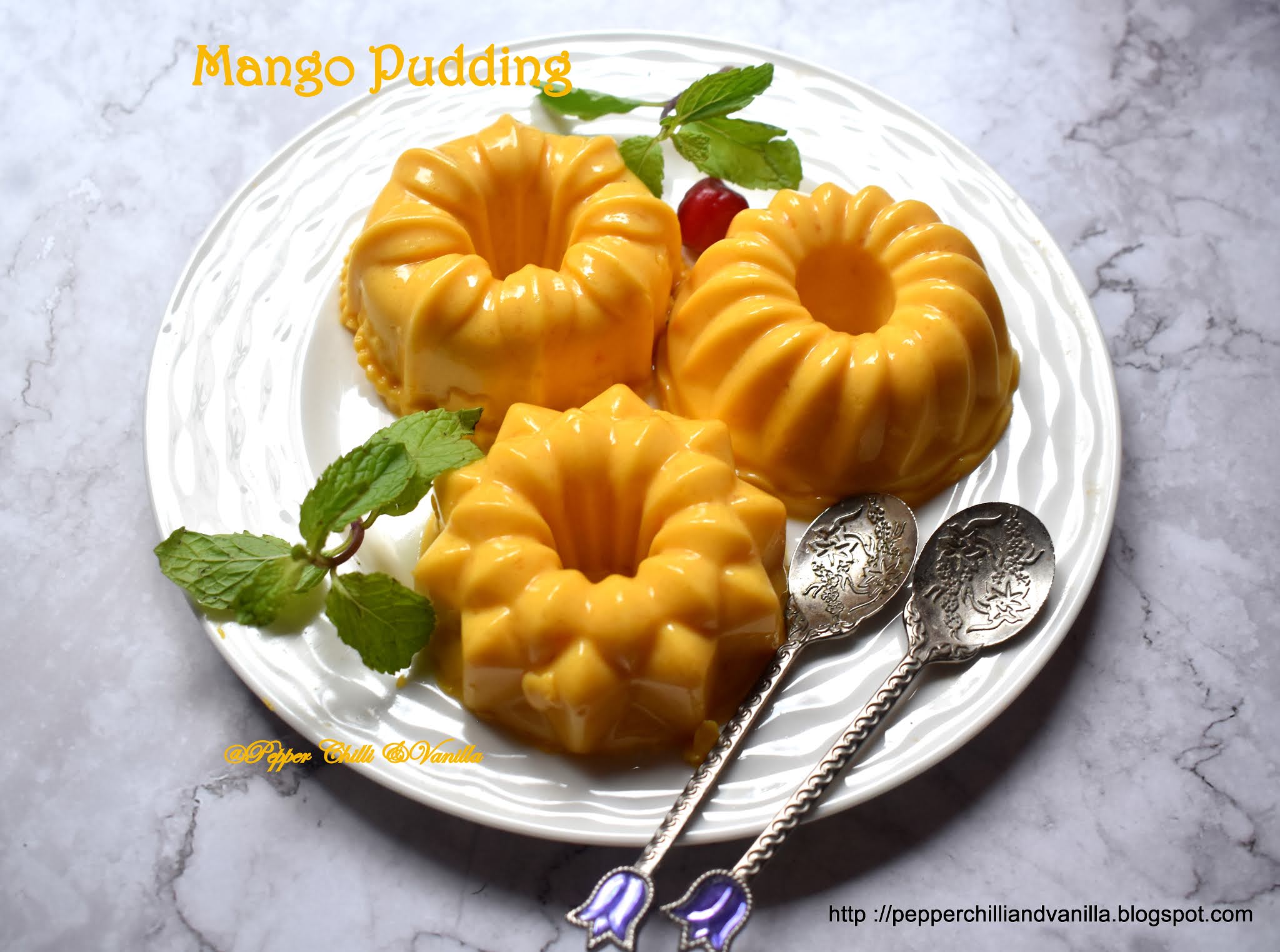 eggless mango pudding recipe