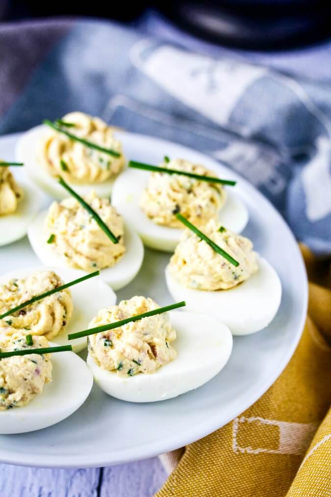 Deviled Eggs with Tuna, Capers, and Chives Karen's Kitchen Stories