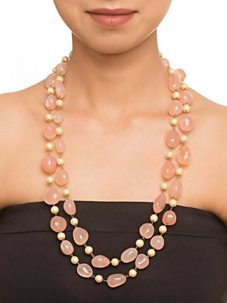 Pink beads necklace