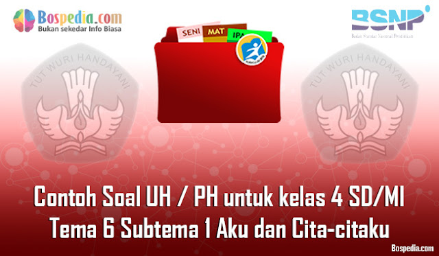 Contoh Soal UH / PH untuk kelas 4 SD/MI Tema 6 Subtema 1 Aku dan Cita-citaku