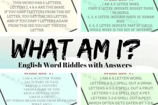 What am I? | Word English Puzzles and Answers for Teens