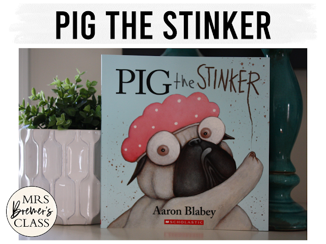 Pig the Stinker Pig the Grub book study activities unit with Common Core aligned literacy companion activities for Kindergarten and First Grade