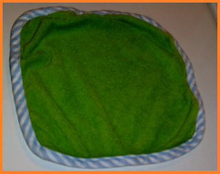 bright green washcloth, free of stains.