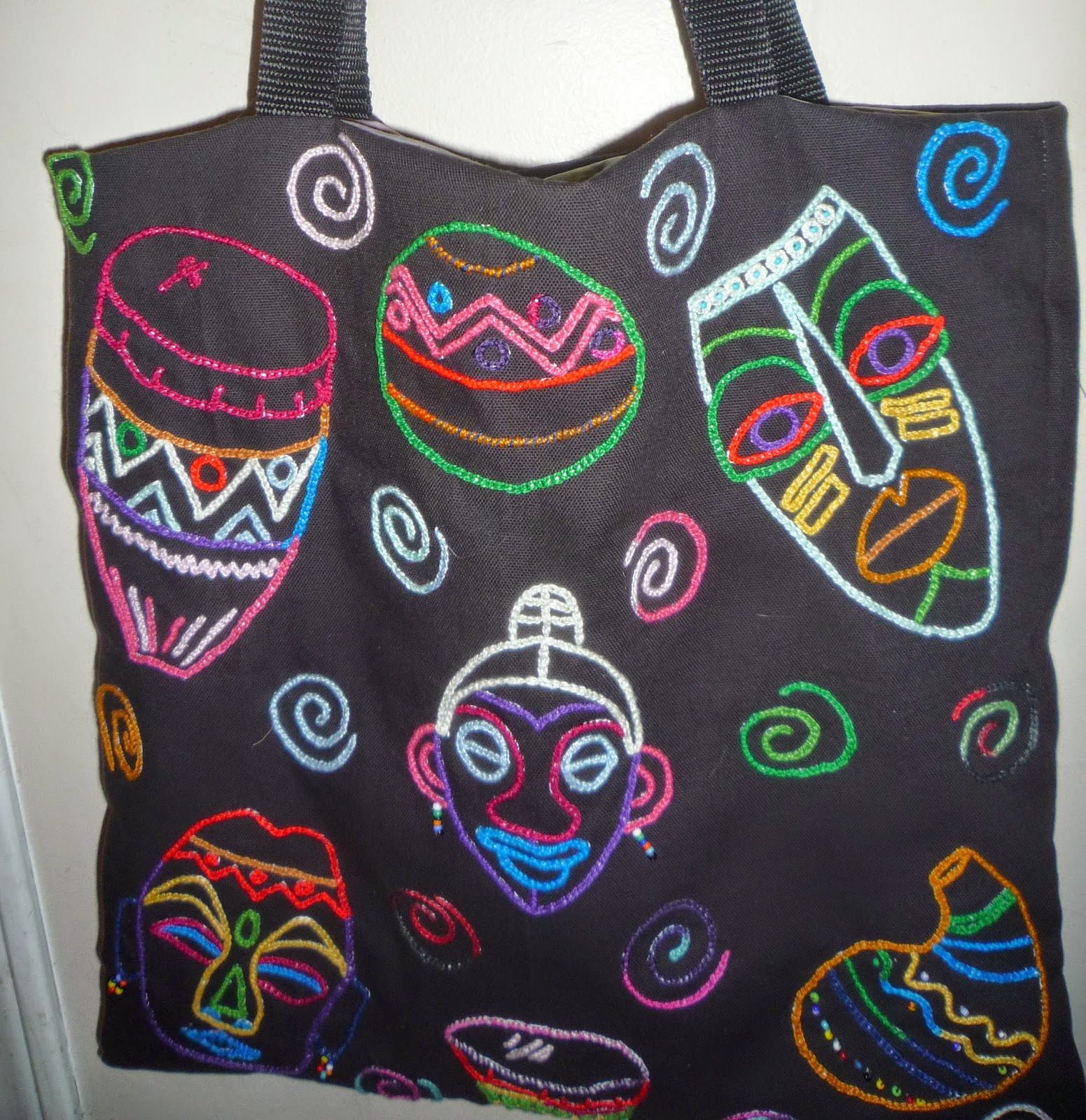 African Folklore Embroidery Project Finished