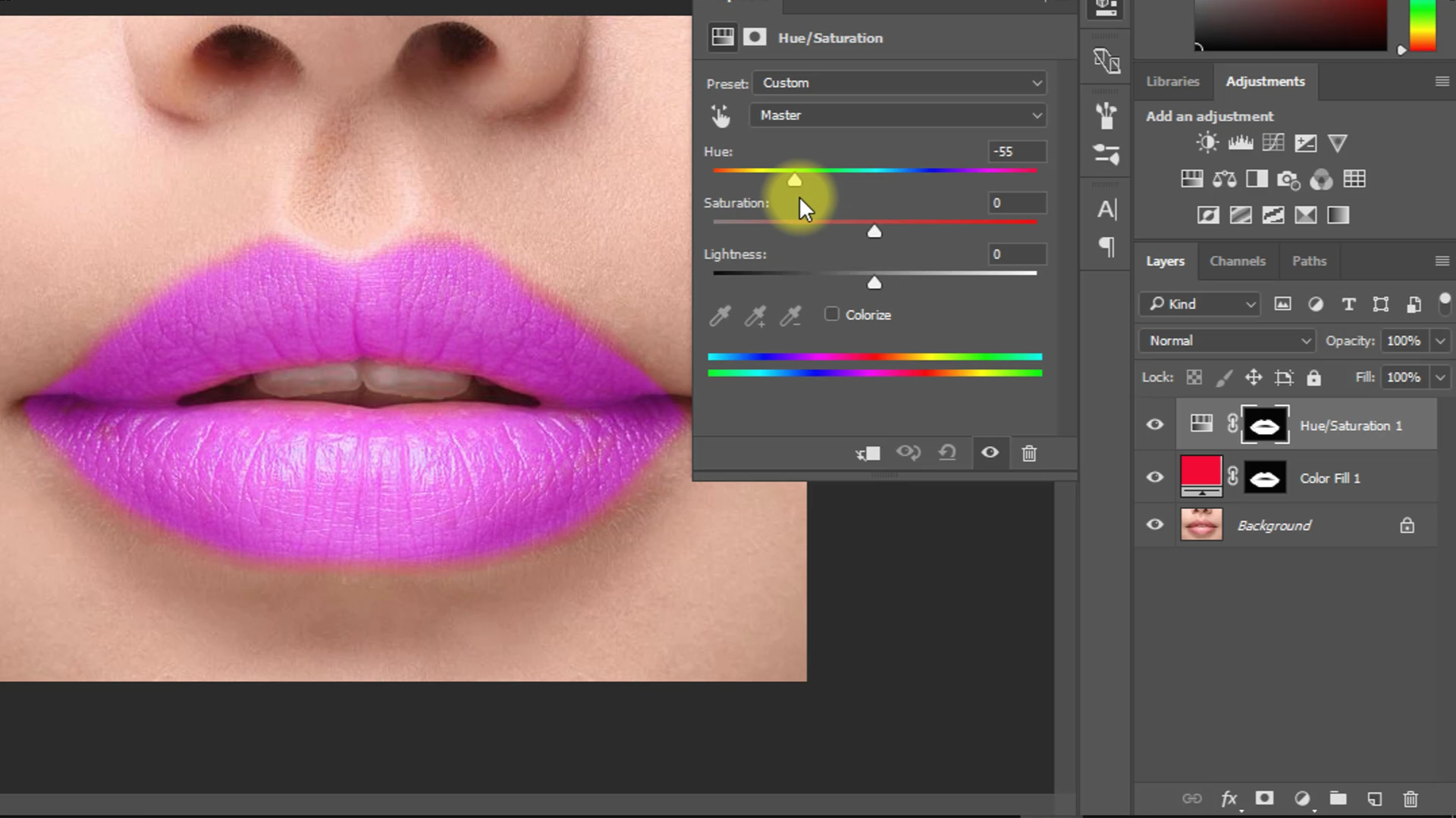 How to Create Realistic Lipstick in into 1Minute