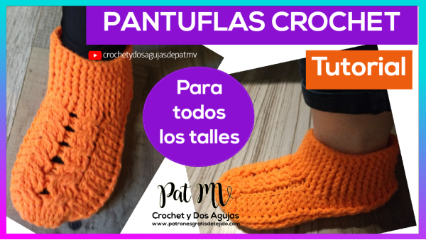 Tutorial pantuflas crochet con trenza candelabro como-tejer-pantuflas-crochet