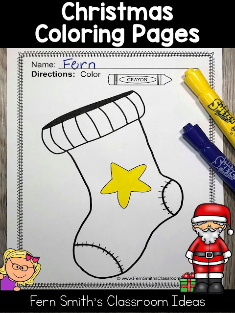 Seventy-Five Christmas Coloring Pages to add some joy and fun to your classroom this holiday season! Your Students will ADORE these Coloring Book Pages for Christmas, add it to your plans to compliment any Christmas activity! Seventy-Five {75} Coloring Pages For Some Christmas Fun in Your Classroom from Fern Smith's Classroom Ideas!
