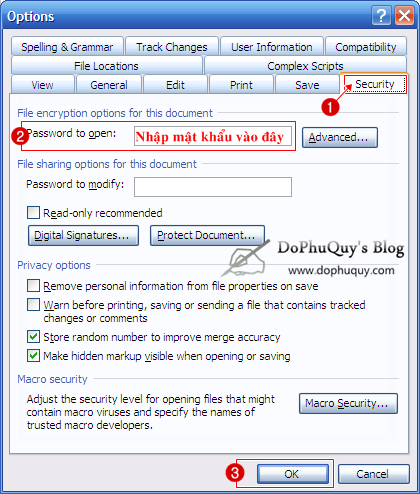 Đặt mật khẩu cho File Word