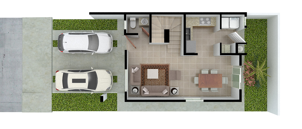 Planos de casa moderna modelo Marsella en Valbonne Privada Residencial ~  Planos y Plantas Arquitectónicas de Casas y Departamentos