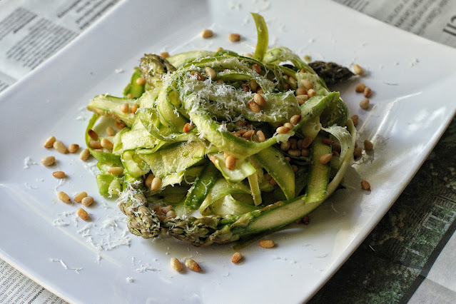 Shaved Asparagus Salad with Lemon Parmesan Vinaigrette