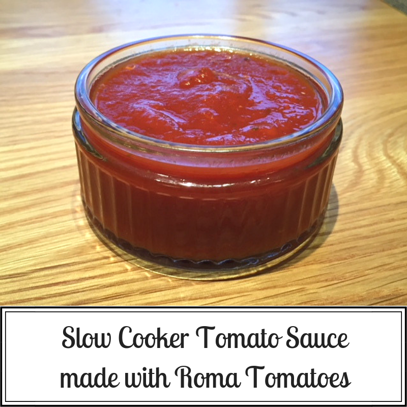 Slow Cooker Tomato Sauce made with Roma Tomatoes