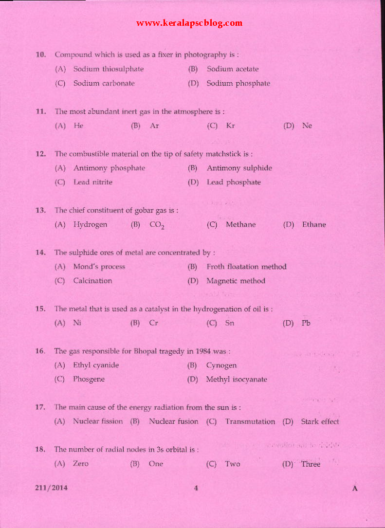 Assistant Chemist Exam Previous Question Assistant Chemist Exam Previous Question