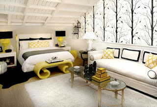 Dormitorios en negro y amarillo - Colores en Casa