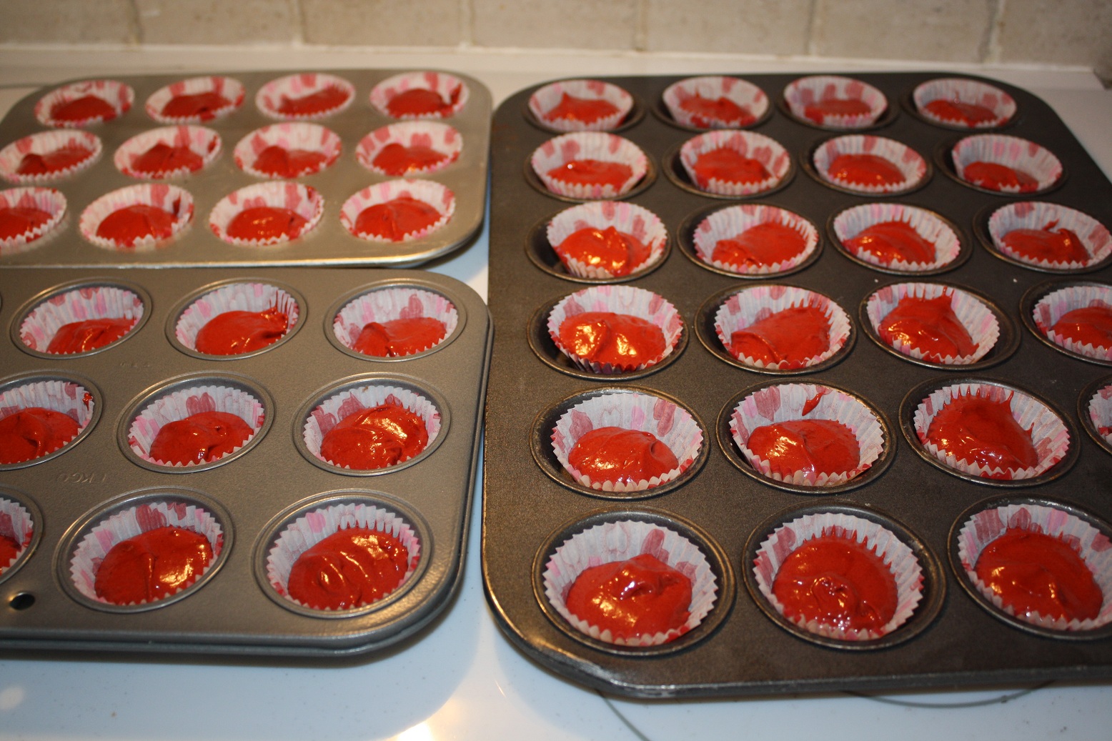Rah Cha Chow Red Velvet Mini Cupcakes with Light Cream Cheese Frosting