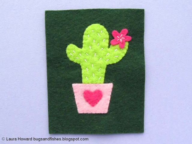 Felt Cactus Brooch Tutorial: add the flower