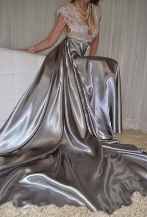 Natashas Secretbetweenus Lingerie: Elegant and Sexy Liquid Satin Gown