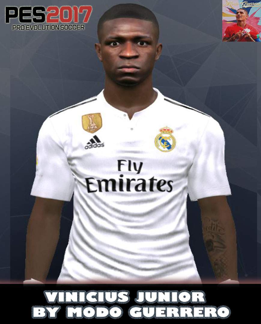Pes 2017 Vinicius Jr Face With Tattoos By Modo Guerrero