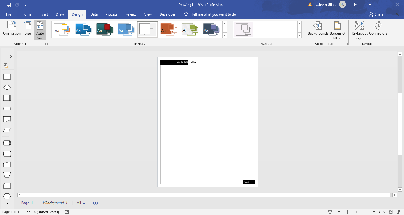 How to change Border and Title in Microsoft Visio?