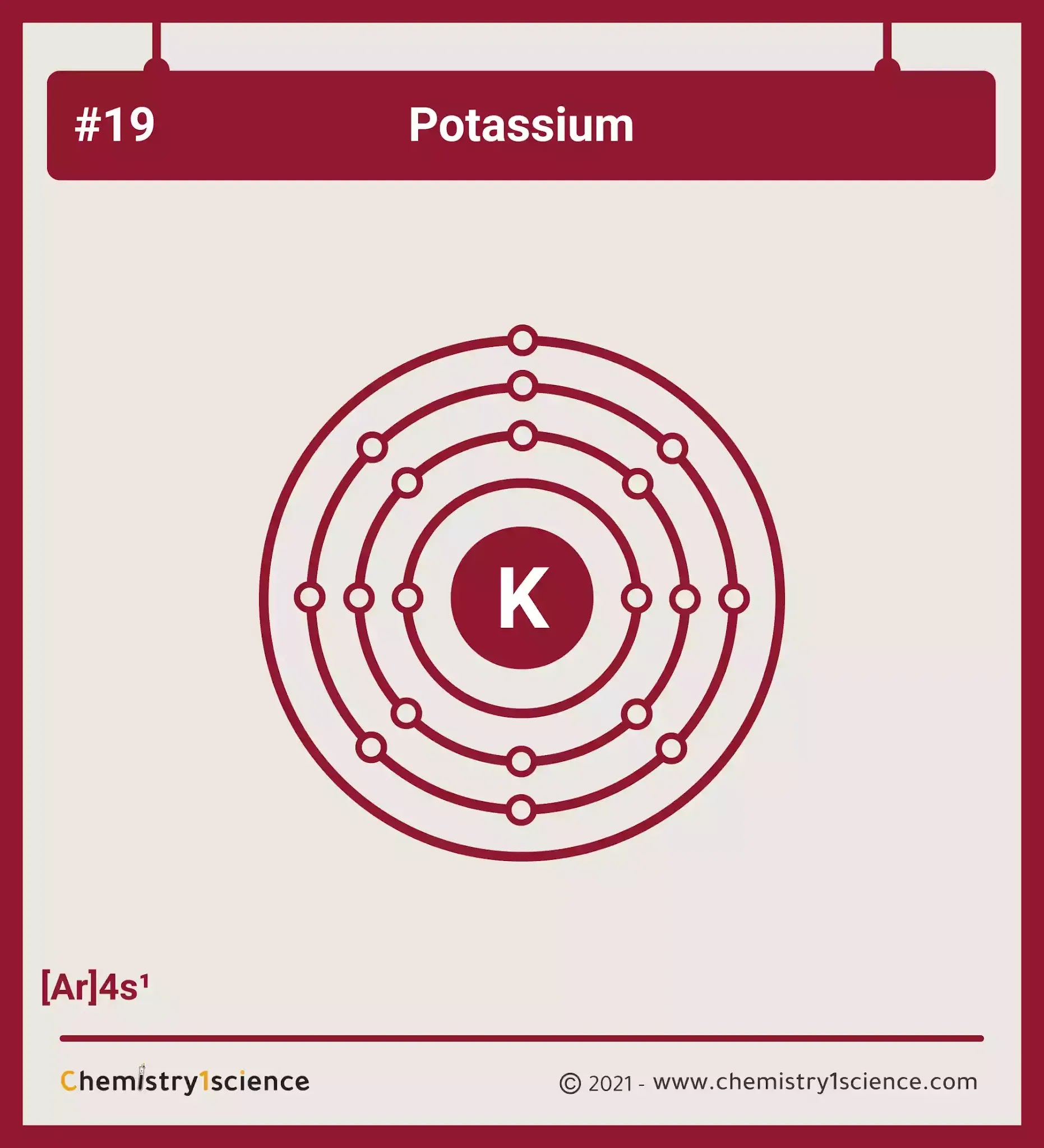 Potassium Electron Configuration Symbol Atomic Number Atomic Mass Oxidation States Standard State Group Block Year Discovered