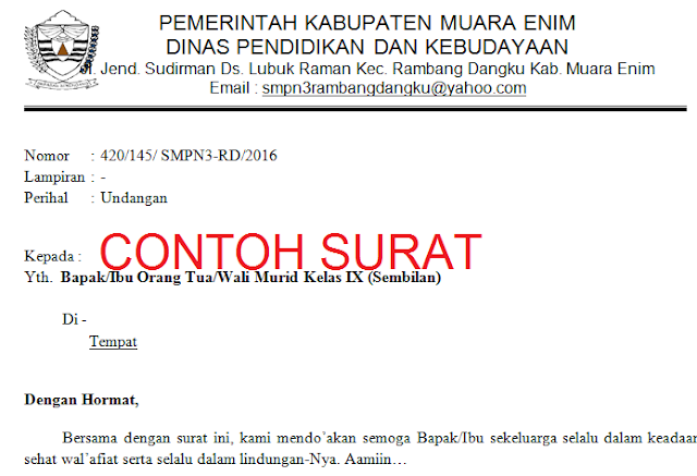 Contoh Surat Resmi Kelas 6 Sd