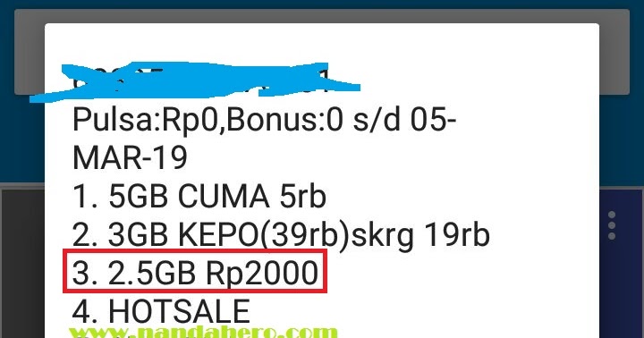 Cara Daftar Paket Internet Tri 3 2000 Dapat Kuota 2 5gb Nanda Hero