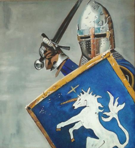 Marie France Payen Artiste Peintre Le Chevalier Au Bouclier