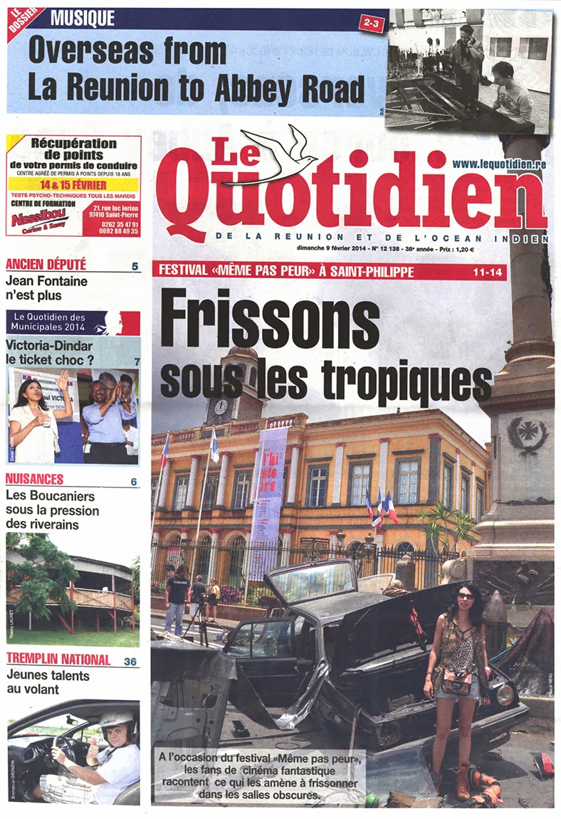 Festival MEME PAS PEUR en couverture du Quotidien de La Réunion